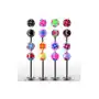 Labret - kolorowe kuleczki ze wzorem spirali - kolor kolczyka: zielony - fioletowy Biżuteria e-shop Sklep