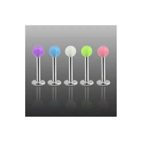 Labret - prześwitująca kolorowa kuleczka - kolor kolczyka: biały Biżuteria e-shop
