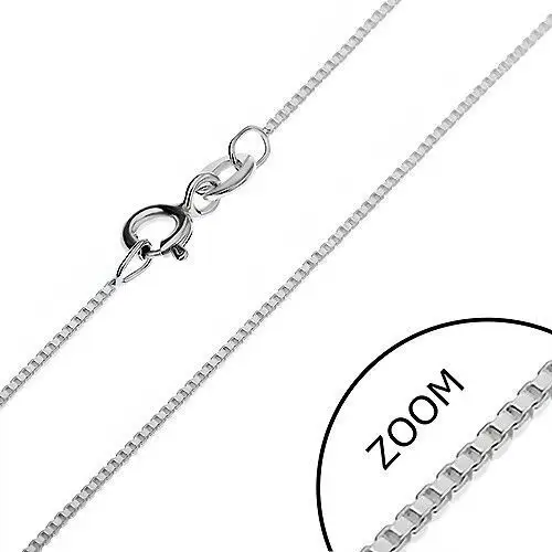 Biżuteria e-shop Łańcuszek srebrny 925 - gęsto splecione puste kostki, 0,85 mm