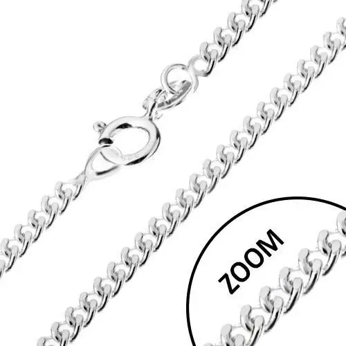 Łańcuszek ze skręconych owalnych ogniw, srebro 925, szerokość 1,7 mm, długość 500 mm Biżuteria e-shop
