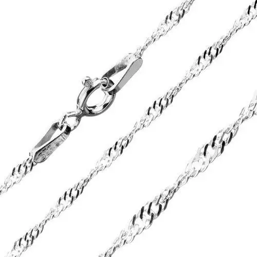 Łańcuszek ze srebra 925 - gęste płaskie ogniwa z efektem spirali, szerokość 1 mm, długość 550 mm Biżuteria e-shop