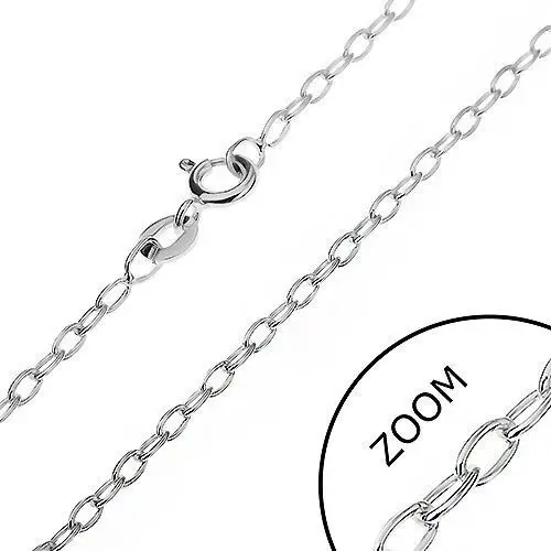 Łańcuszek ze srebra 925 - gładkie owale połączone ukośnie, 2 mm Biżuteria e-shop