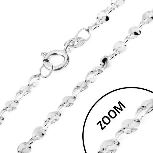 Biżuteria e-shop Łańcuszek ze srebra 925 - pofalowane w spiralę ogniwa, 1,5 mm