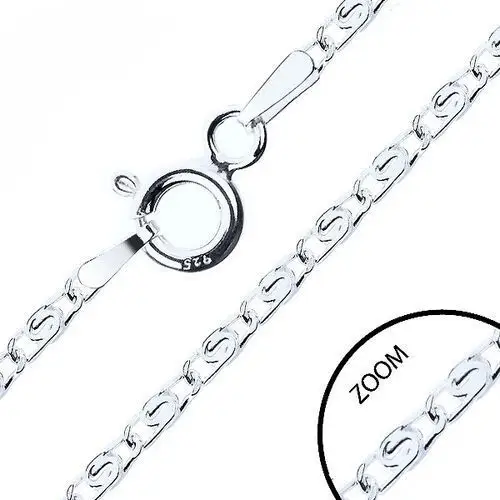Łańcuszek ze srebra 925, przekładane oczka z eską, szerokość 2 mm, długość 450 mm Biżuteria e-shop