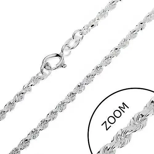 Łańcuszek ze srebra 925 - ścięta spirala, zapięcie typu federing, 2 mm Biżuteria e-shop