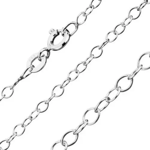 Biżuteria e-shop Łańcuszek ze srebra 925 - wąskie owalne ogniwa, szerokość 1 mm, długość 600 mm