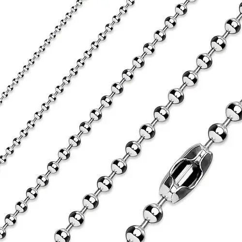 Łańcuszek ze stali chirurgicznej srebrnego koloru, błyszczące kulki - grubość: 1,5 mm, długość: 410 mm Biżuteria e-shop