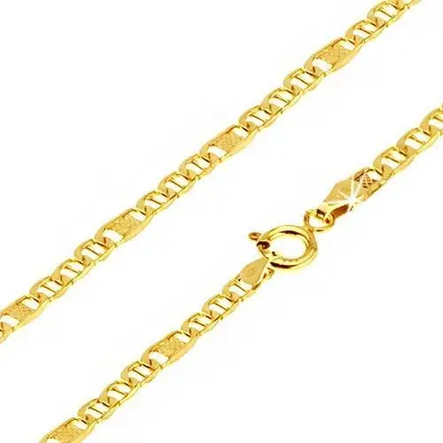 Łańcuszek ze złota - owalne ogniwa ze słupkiem, element z kratką, 550 mm Biżuteria e-shop