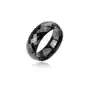 Biżuteria e-shop Lśniąca tungstenowa obrączka w czarnym odcieniu - wyszlifowane romby, 8 mm - rozmiar: 52 Sklep