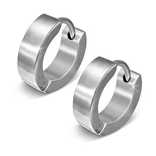 Biżuteria e-shop Lśniące kolczyki ze stali - okrągłe, srebrne