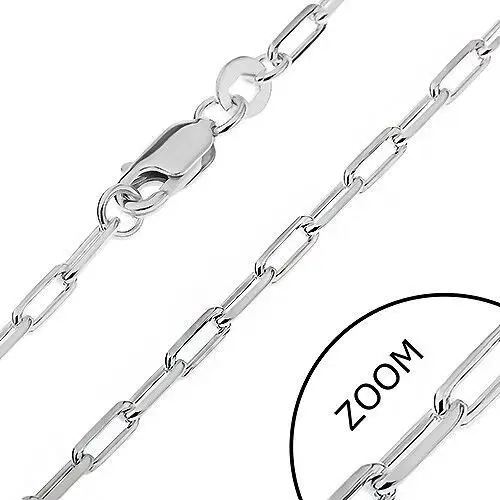 Lśniący łańcuszek ze srebra 925 - podłużne ścięte ogniwa, 2,6 mm Biżuteria e-shop