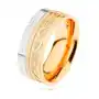 Biżuteria e-shop Lśniący pierścionek ze stali 316l, złoty i srebrny kolor, spirala, wąż, nacięcia - rozmiar: 57 Sklep