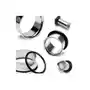 Lśniący stalowy tunel do ucha z czarną gumką - szerokość: 3 mm Biżuteria e-shop Sklep