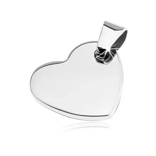 Lśniący stalowy wisiorek - płaskie gładkie serce Biżuteria e-shop