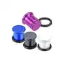 Metaliczny plug do ucha z akrylu - perłowe kolory - szerokość: 3 mm, kolor: fioletowy Biżuteria e-shop Sklep