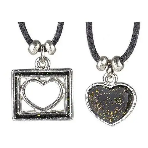 Biżuteria e-shop Naszyjnik dwa serca - pełne i w kwadracie
