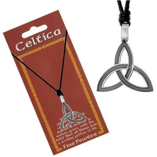 Biżuteria e-shop Naszyjnik - regulowany czarny sznurek i patynowany celtycki węzeł