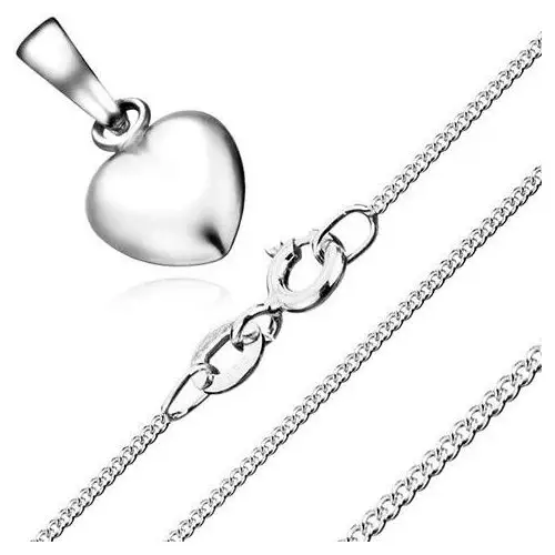 Naszyjnik - symetryczne serce i łańcuszek ze skręconych ogniw, srebro 925, S63.01