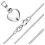 Naszyjnik - symetryczne serce i łańcuszek ze skręconych ogniw, srebro 925, S63.01 Sklep