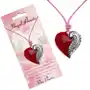 Naszyjnik sznurkowy z czerwoną zawieszką serce ze skrzydłem Biżuteria e-shop Sklep
