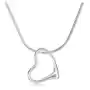 Biżuteria e-shop Naszyjnik ze srebra 925, gruby łańcuszek - żmijka, zarys niesymetrycznego serca Sklep