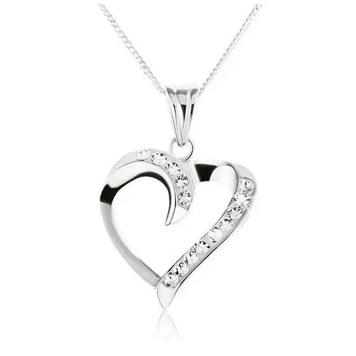 Biżuteria e-shop Naszyjnik ze srebra 925 - zaokrąglony kształt serca z cyrkoniami