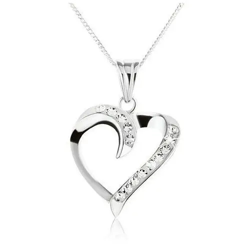 Biżuteria e-shop Naszyjnik ze srebra 925 - zaokrąglony kształt serca z cyrkoniami