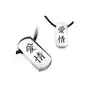 Biżuteria e-shop Naszyjnik ze stalową zawieszką - chińskie znaki, skórzany sznurek Sklep