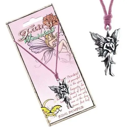 Naszyjnik ze sznurkiem i metalową zawieszką spacerującej czarodziejki Biżuteria e-shop