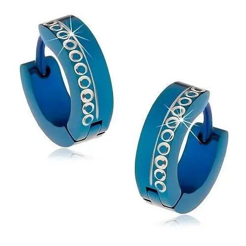 Biżuteria e-shop Niebieskie kolczyki ze stali chirurgicznej z powycinanymi krążkami