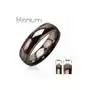 Obrączka z tytanu z karbowanymi brzegami, kolor kawowy - rozmiar: 62 Biżuteria e-shop Sklep
