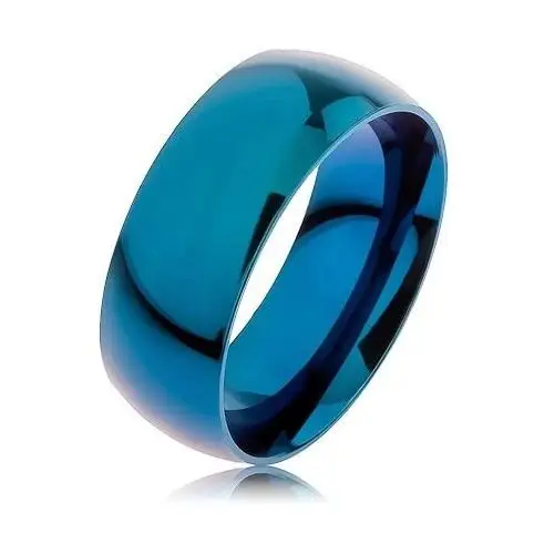 Biżuteria e-shop Obrączka ze stali 316l, niebieski kolor, anodyzowany tytanem, 8 mm - rozmiar: 62