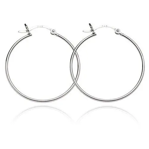 Okrągłe kolczyki srebrne 925 - cienkie, lśniące, 25 mm Biżuteria e-shop