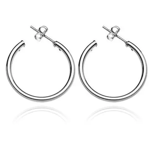 Okrągłe kolczyki ze srebra 925 - grube, lśniące kółka, 25 mm Biżuteria e-shop