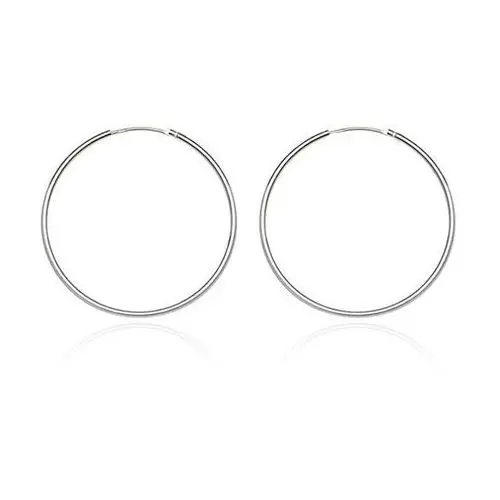 Okrągłe kolczyki ze srebra 925 - lśniąca gładka powierzchnia, 15 mm Biżuteria e-shop