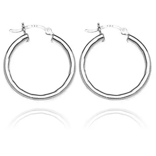 Okrągłe kolczyki ze srebra 925 - lśniące, grawerowane, 25 mm Biżuteria e-shop