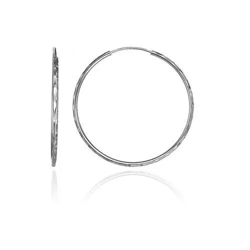 Biżuteria e-shop Okrągłe kolczyki ze srebra 925 - owalne wgłębienia, 25 mm