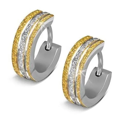 Biżuteria e-shop Okrągłe kolczyki ze stali 316l - błyszcząca powierzchnia złotego i srebrnego koloru