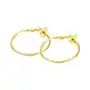 Okrągłe stalowe kolczyki - lśniące serce z wycięciem, złoty kolor, bigiel angielski Biżuteria e-shop Sklep