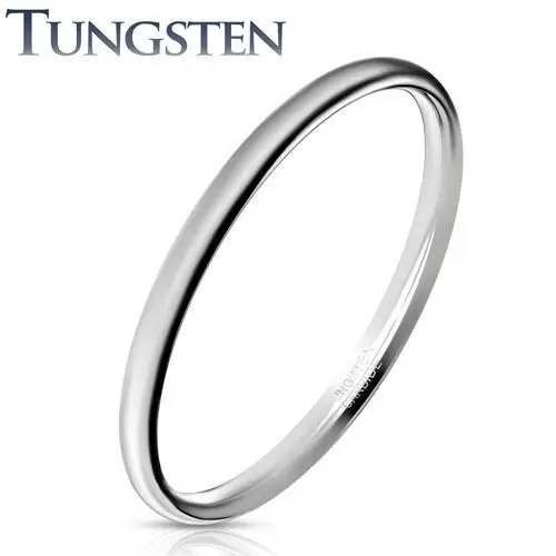 Okrągły, błyszczący pierścionek z wolframu, gładka powierzchnia, 8 mm - Rozmiar: 52, T11.12