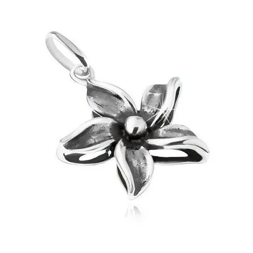 Ozdobnie patynowany wisiorek w postaci kwiatu, srebro 925 Biżuteria e-shop