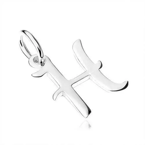 Biżuteria e-shop Ozdobny wisiorek ze srebra 925, gładka drukowana litera "h"