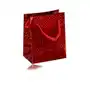 Papierowa holograficzna prezentowa torebeczka - kolor czerwony, gładka błyszcząca powierzchnia Sklep