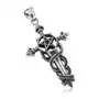 Patynowany wisiorek, stal 316l, duży liliowy krzyż z wężami, pentagram Biżuteria e-shop Sklep