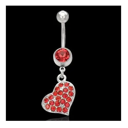 Biżuteria e-shop Piercing brzuszka czerwone serce
