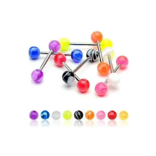 Piercing do języka kolorowa kuleczka - kolor kolczyka: fioletowy Biżuteria e-shop
