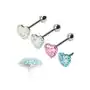 Piercing do języka romantyczne serce - kolor kolczyka: aqua Biżuteria e-shop Sklep