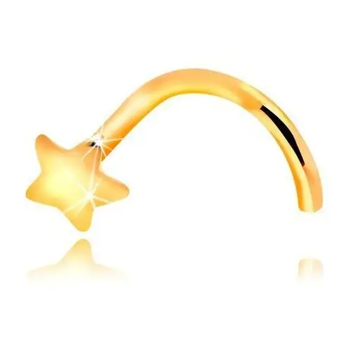 Biżuteria e-shop Piercing do nosa z żółtego 14k zlata - zagięty, mała gwiazdka