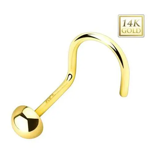 Biżuteria e-shop Piercing do nosa z żółtego 14k złota - błyszcząca gładka półkuleczka