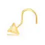 Piercing do nosa z żółtego 14K złota - mała lśniąca piramida, zagięty, GG143.01 Sklep